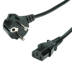 ROLINE Stromkabel (250 VAC) - CEE 7/7 (SCHUKO) (M) - IEC 320 EN 60320 C13 (W) - 3 m - 90-Grad-Anschluss - Schwarz 19.08.1030