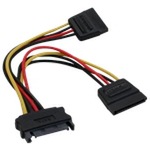 InLine SATA Strom-Y-Kabel - SATA Buchse an 2x SATA Stecker - 0,15m 29683