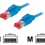Patchkabel S/FTP PiMF Cat6 blau 10,0m halogenfrei, Draka Kabel Hirose TM21