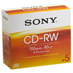 CD-RW Sony 5CDRW700HSD 700MB/80 Min 4-10x