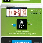 Dymo Etikettenband 45015 12mm/7m rot/we