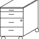 Merit Mobil Rollcontainer 72858236