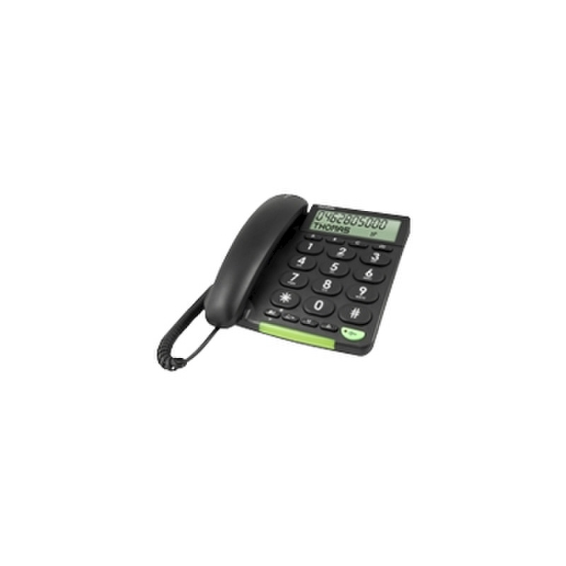 Doro PhoneEasy 312cs Telefon mit Schnur mit Anruferkennung Schwarz